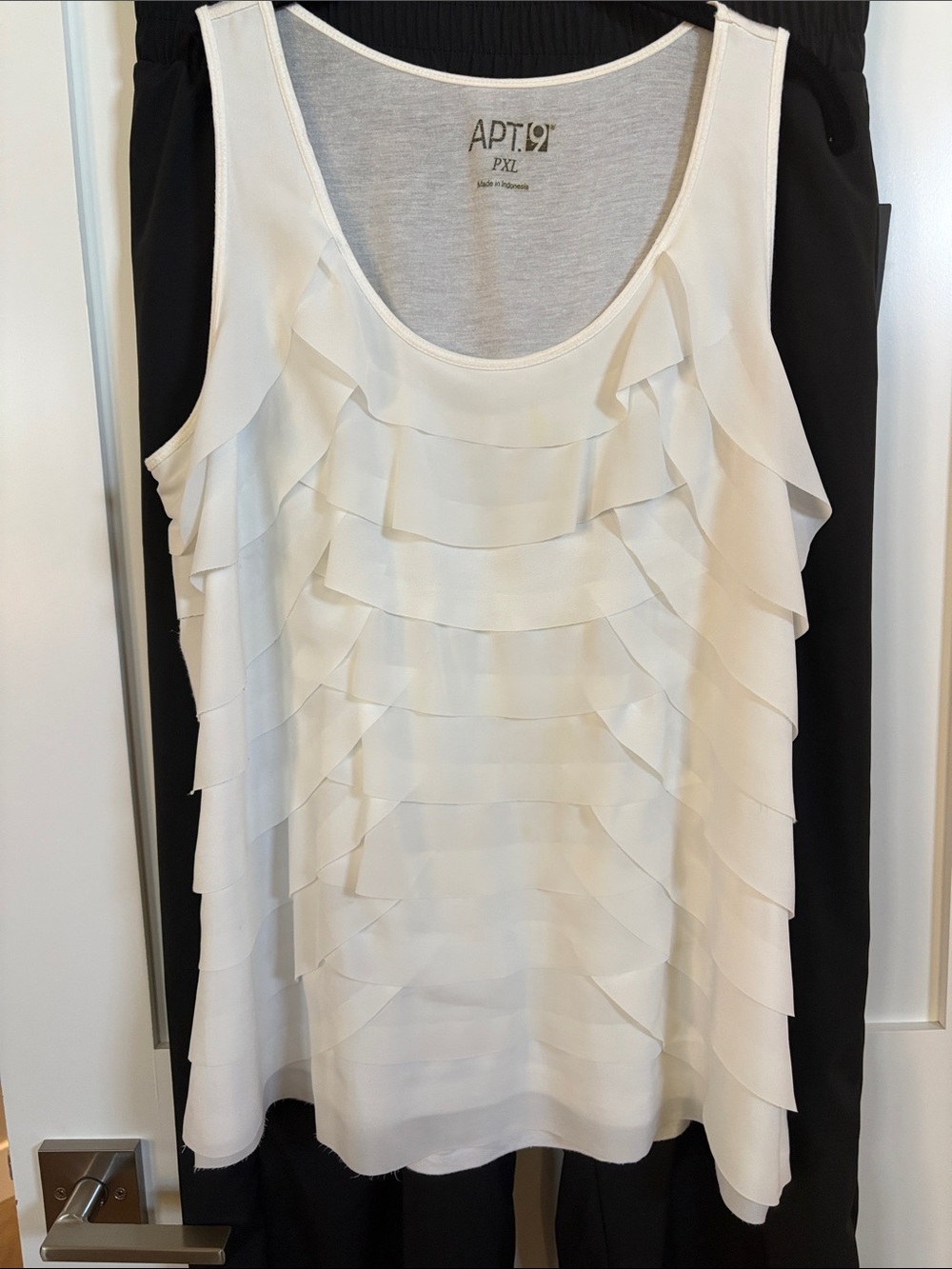 Apt. 9 Creamy White Layered Ruffle Camisole PXL